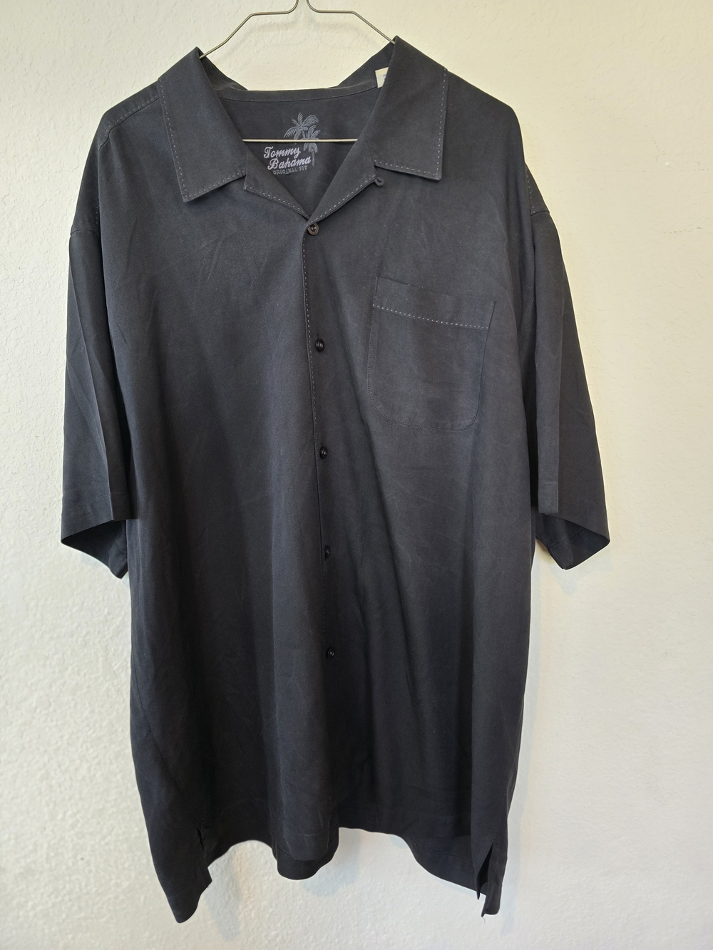 Vintage Tommy Bahama Faded Black Short-Sleeve Camp Shirt Sz XL